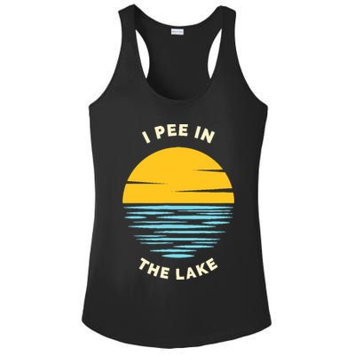 I PEE IN THE LAKE Funny Summer Vacation Boating Swimming Ladies PosiCharge Competitor Racerback Tank