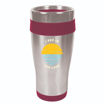 I PEE IN THE LAKE Funny Summer Vacation Boating Swimming 16oz Travel Tumbler