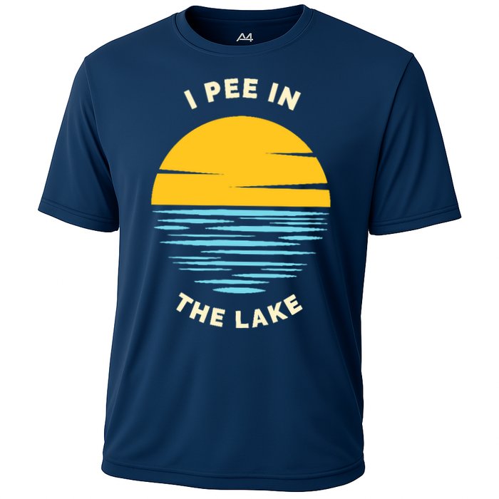 I PEE IN THE LAKE Funny Summer Vacation Boating Swimming Cooling Performance Crew T-Shirt