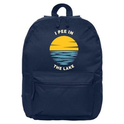 I PEE IN THE LAKE Funny Summer Vacation Boating Swimming 16 in Basic Backpack