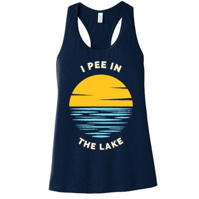 I PEE IN THE LAKE Funny Summer Vacation Boating Swimming Womens Tank Top