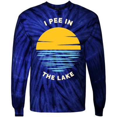 I PEE IN THE LAKE Funny Summer Vacation Boating Swimming Tie-Dye Long Sleeve Shirt