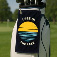 I PEE IN THE LAKE Funny Summer Vacation Boating Swimming Golf Towel
