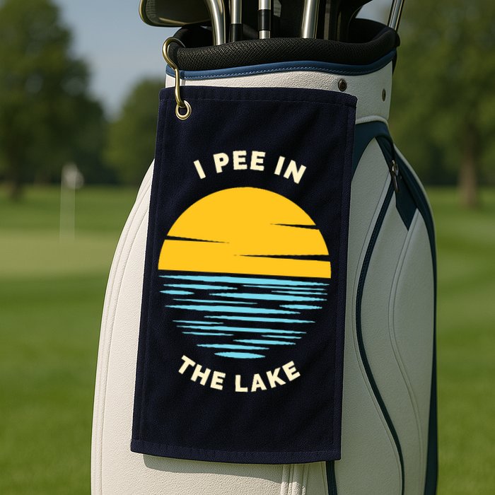 I PEE IN THE LAKE Funny Summer Vacation Boating Swimming Golf Towel