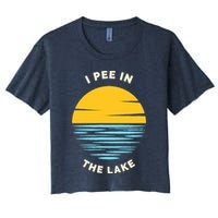 I PEE IN THE LAKE Funny Summer Vacation Boating Swimming Women's Crop Top Tee