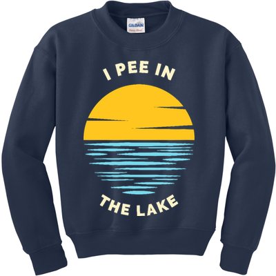 I PEE IN THE LAKE Funny Summer Vacation Boating Swimming Kids Sweatshirt