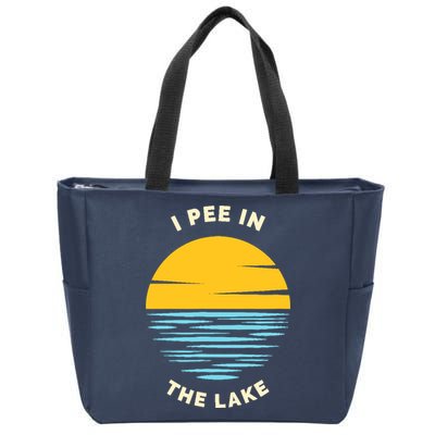 I PEE IN THE LAKE Funny Summer Vacation Boating Swimming Zip Tote Bag