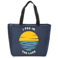 I PEE IN THE LAKE Funny Summer Vacation Boating Swimming Zip Tote Bag
