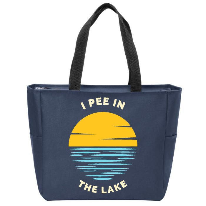 I PEE IN THE LAKE Funny Summer Vacation Boating Swimming Zip Tote Bag