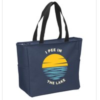 I PEE IN THE LAKE Funny Summer Vacation Boating Swimming Zip Tote Bag