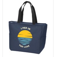 I PEE IN THE LAKE Funny Summer Vacation Boating Swimming Zip Tote Bag