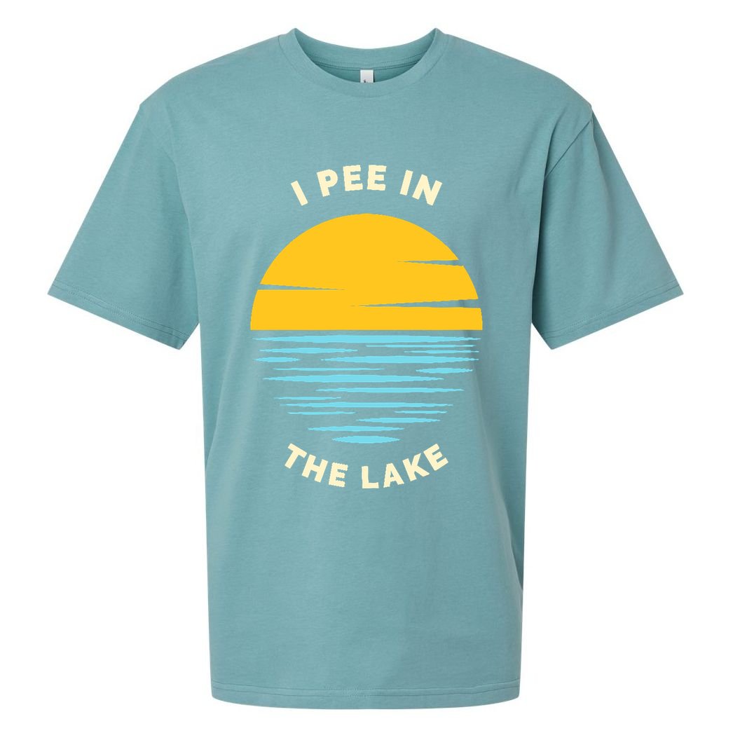 I PEE IN THE LAKE Funny Summer Vacation Boating Swimming Sueded Cloud Jersey T-Shirt