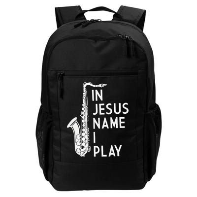I Play In The Name Of Jesus Saxophone Christian Musician Backpack