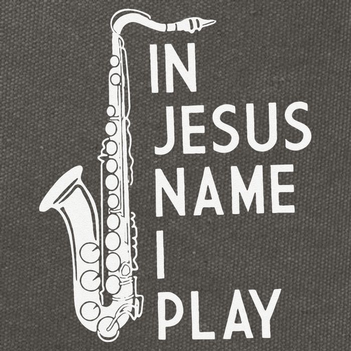 I Play In The Name Of Jesus Saxophone Christian Musician Cotton Canvas Backpack