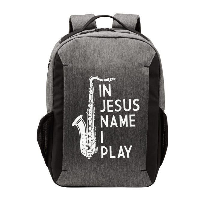 I Play In The Name Of Jesus Saxophone Christian Musician Vector Backpack
