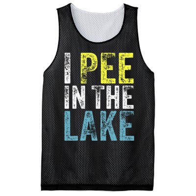 I Pee In The Lake Funny Summer Vacation Funny Camping Party Mesh Reversible Basketball Jersey Tank