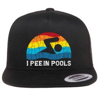 I Pee In Pools Funny Swimmer Swimming Coach Player Flat Bill Trucker Hat