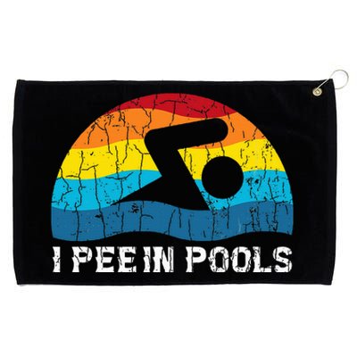 I Pee In Pools Funny Swimmer Swimming Coach Player Grommeted Golf Towel