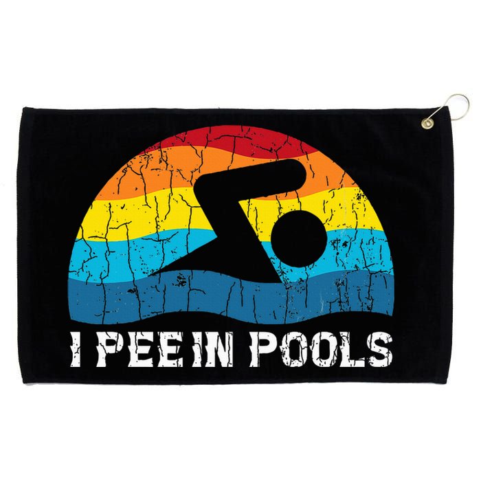 I Pee In Pools Funny Swimmer Swimming Coach Player Grommeted Golf Towel