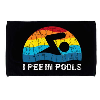 I Pee In Pools Funny Swimmer Swimming Coach Player Microfiber Hand Towel