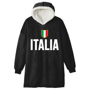 Italia Pride Italian Roots Themed Gift Italy Flag Theme Hooded Wearable Blanket