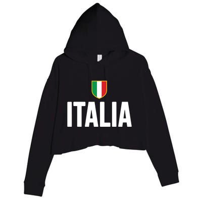 Italia Pride Italian Roots Themed Gift Italy Flag Theme Crop Fleece Hoodie