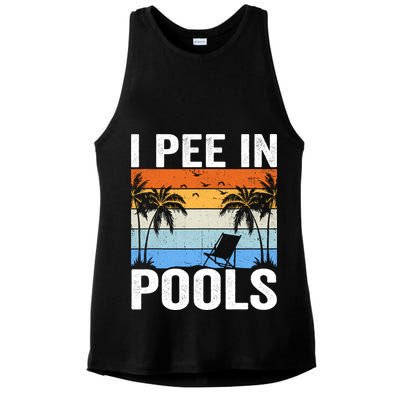 I Pee In Pools Sarcastic Sayings For Pools Lovers Ladies PosiCharge Tri-Blend Wicking Tank