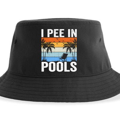 I Pee In Pools Sarcastic Sayings For Pools Lovers Sustainable Bucket Hat