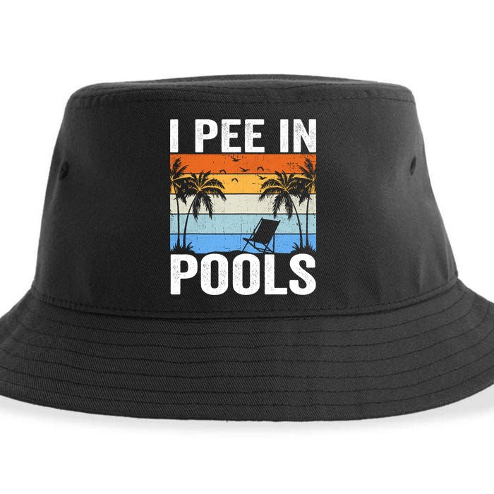 I Pee In Pools Sarcastic Sayings For Pools Lovers Sustainable Bucket Hat