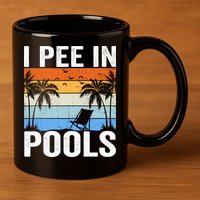I Pee In Pools Sarcastic Sayings For Pools Lovers 11oz C Handle Ceramic Mug