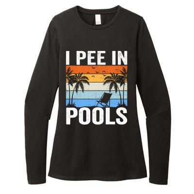 I Pee In Pools Sarcastic Sayings For Pools Lovers Womens CVC Long Sleeve Shirt