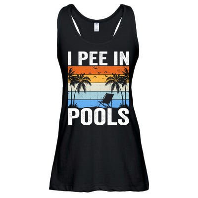 I Pee In Pools Sarcastic Sayings For Pools Lovers Ladies Essential Flowy Tank