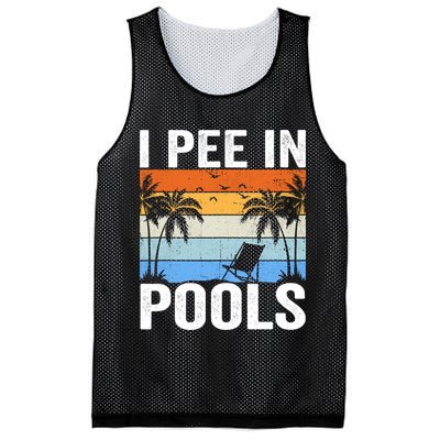 I Pee In Pools Sarcastic Sayings For Pools Lovers Mesh Reversible Basketball Jersey Tank