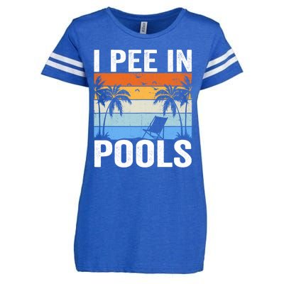 I Pee In Pools Sarcastic Sayings For Pools Lovers Enza Ladies Jersey Football T-Shirt