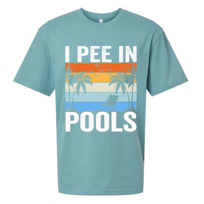I Pee In Pools Sarcastic Sayings For Pools Lovers Sueded Cloud Jersey T-Shirt