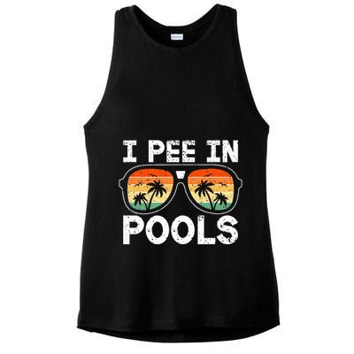 I Pee In Pools Funny Jokes Sarcastic Sayings Vacation Ladies PosiCharge Tri-Blend Wicking Tank