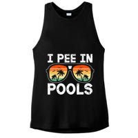 I Pee In Pools Funny Jokes Sarcastic Sayings Vacation Ladies PosiCharge Tri-Blend Wicking Tank