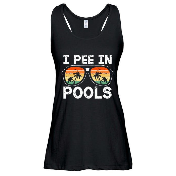 I Pee In Pools Funny Jokes Sarcastic Sayings Vacation Ladies Essential Flowy Tank