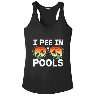 I Pee In Pools Funny Jokes Sarcastic Sayings Vacation Ladies PosiCharge Competitor Racerback Tank