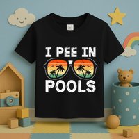 I Pee In Pools Funny Jokes Sarcastic Sayings Vacation Toddler T-Shirt