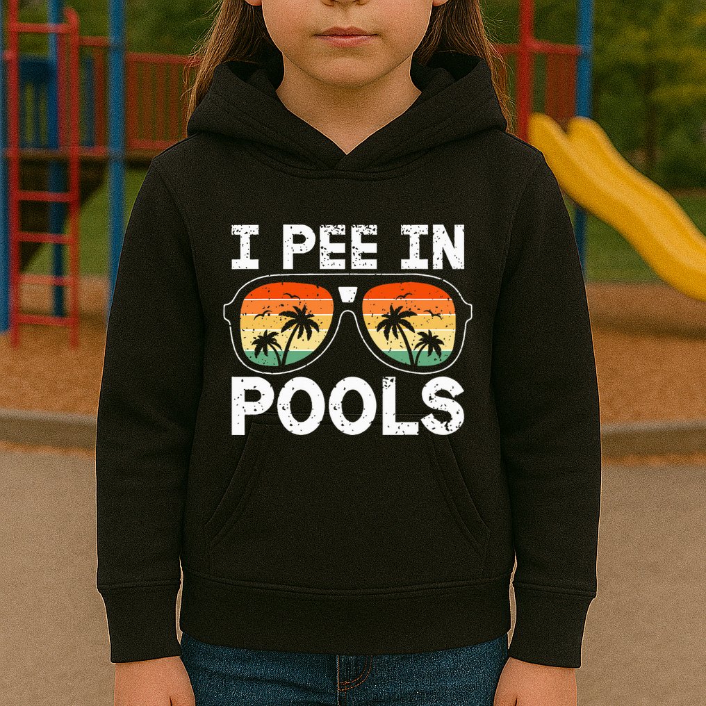 I Pee In Pools Funny Jokes Sarcastic Sayings Vacation Kids Hoodie