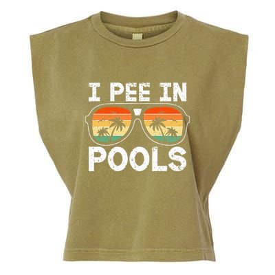 I Pee In Pools Funny Jokes Sarcastic Sayings Vacation Garment-Dyed Women's Muscle Tee