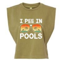 I Pee In Pools Funny Jokes Sarcastic Sayings Vacation Garment-Dyed Women's Muscle Tee