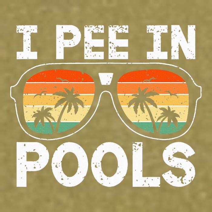 I Pee In Pools Funny Jokes Sarcastic Sayings Vacation Garment-Dyed Women's Muscle Tee