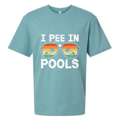 I Pee In Pools Funny Jokes Sarcastic Sayings Vacation Sueded Cloud Jersey T-Shirt