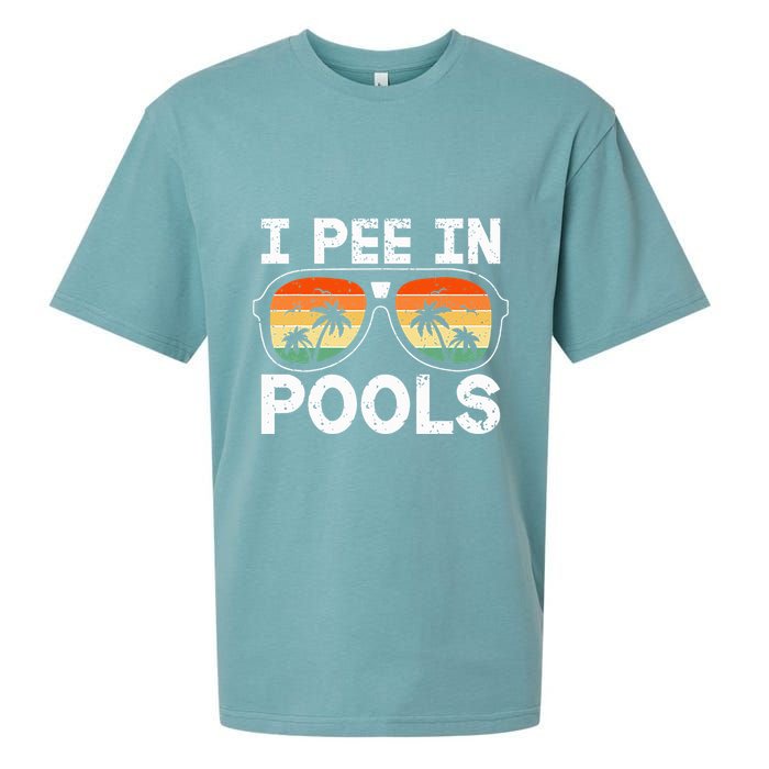 I Pee In Pools Funny Jokes Sarcastic Sayings Vacation Sueded Cloud Jersey T-Shirt