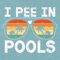 I Pee In Pools Funny Jokes Sarcastic Sayings Vacation Sueded Cloud Jersey T-Shirt