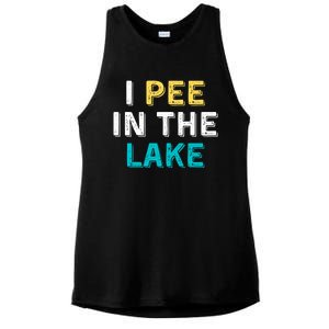 I Pee In The Lake Funny Summer Vacation Ladies PosiCharge Tri-Blend Wicking Tank