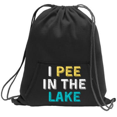 I Pee In The Lake Funny Summer Vacation Sweatshirt Cinch Pack Bag