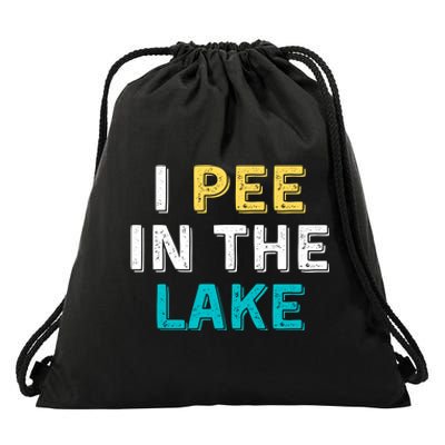 I Pee In The Lake Funny Summer Vacation Drawstring Bag